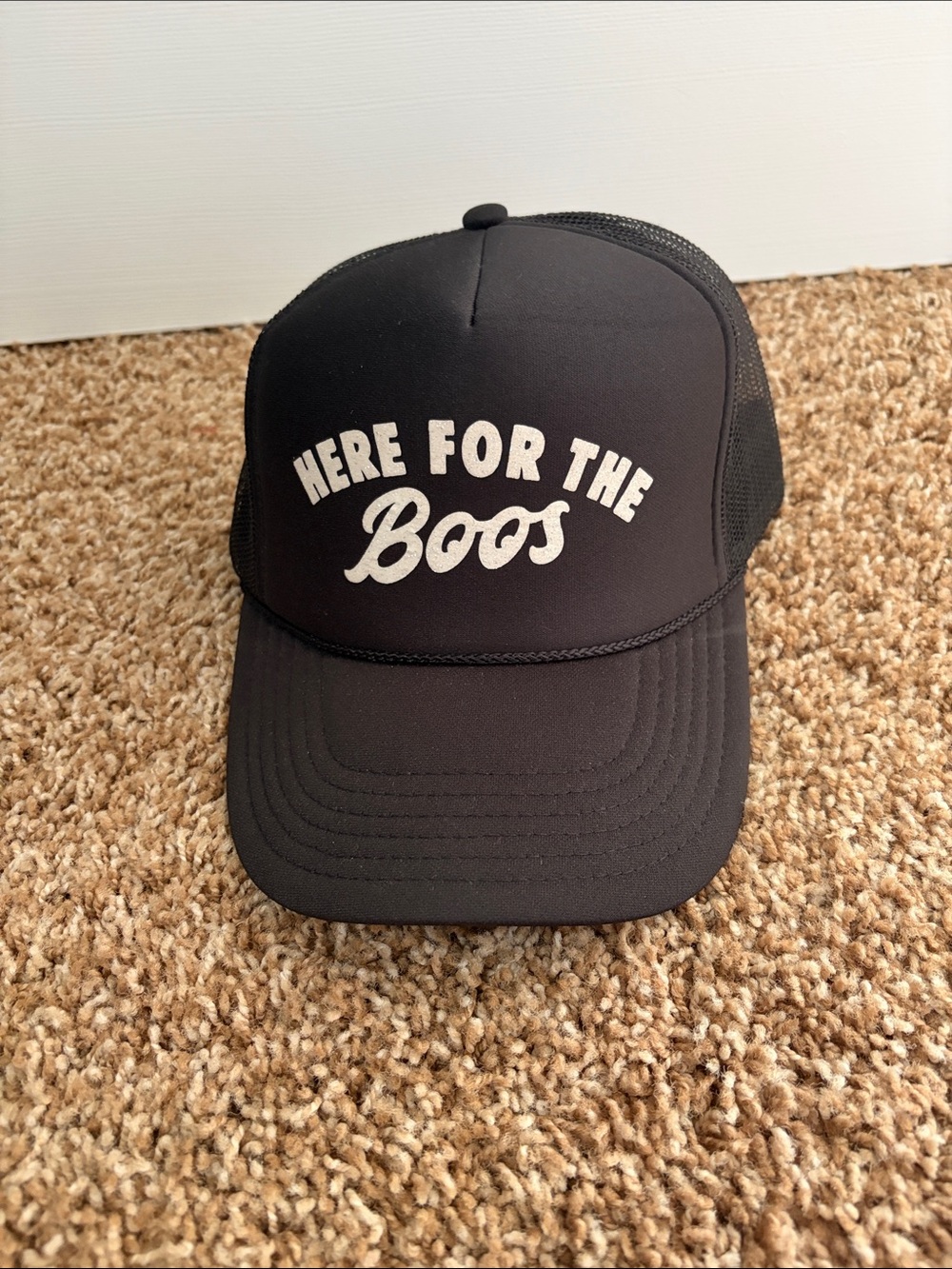 Katydid Black 'Here for the Boos' Trucker Hat